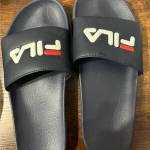 FilaDark Blue Slide Sandals